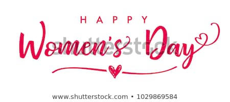 Foto stock: Happy Womens Day Floral Greeting Card International Holiday Illustration With Flower Design On Pink