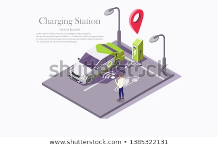 Stock photo: Eco Recharge Stations In Smart City Concept Vector Illustration
