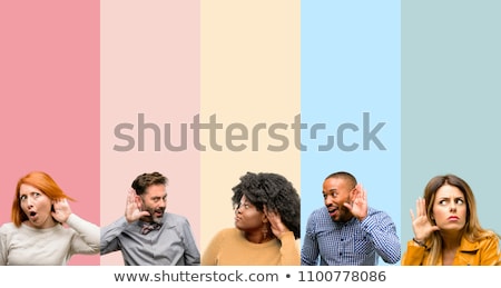 Foto stock: Amazed Woman Listening To Rumors