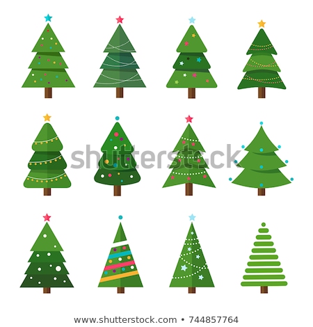 Stock photo: Christmas Tree Flat Icon