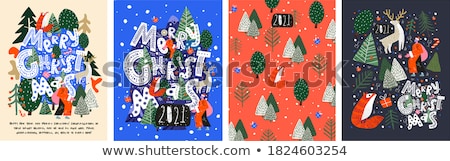 Foto stock: Winter Season Abstract Nature Art Print And Christmas Landscape