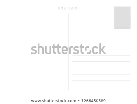 Stok fotoğraf: White Simple Postcard Template With Place For Stamp And Address