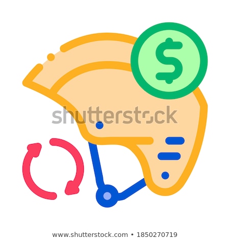 Сток-фото: Safety Helmet Paid Service Icon Vector Outline Illustration