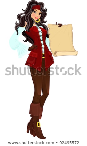 Stock photo: Pirate Girl With Scroll