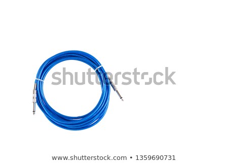 Сток-фото: Blue Headphones Ready To Be Plugged Into A Stereo