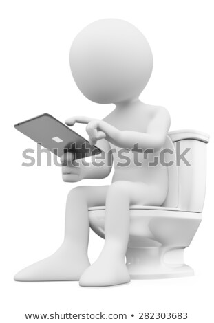 Uomo Nella Ciotola Di Toilette Isolato Immagine 3d Foto d'archivio © Texelart