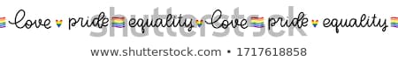 Сток-фото: Gay Flag Heart Striped Sticker