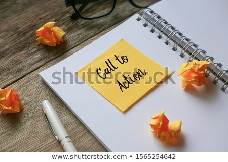 Stock foto: Planner With Sticky Note - Time To Act