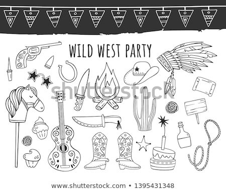 Foto stock: Doodle Vector Wild West