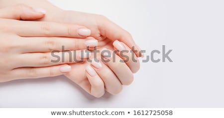 Foto stock: Woman Hands With French Manicure
