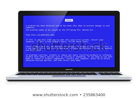ストックフォト: Laptop With Bsod Error Isolated On White