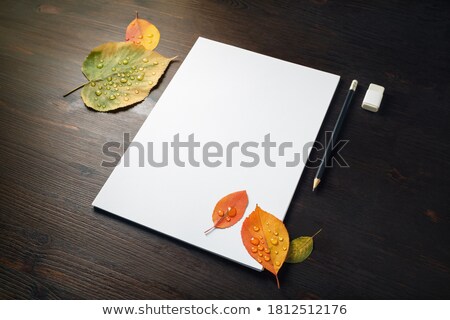 Foto d'archivio: Corporate Identity Template Stationery On Vintage Brown Wooden Board Mock Up For Branding Graphic