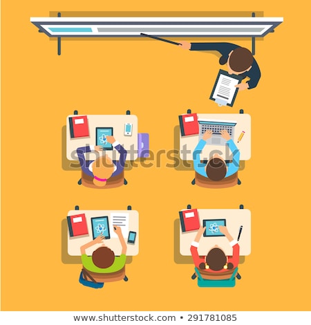 Stock photo: Teacher Or Student Standing With Pointer