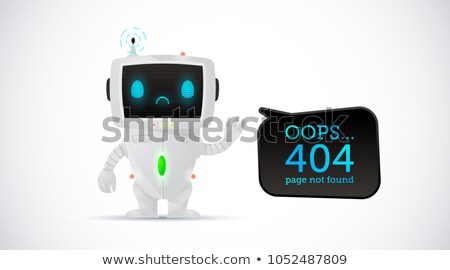 Сток-фото: Robot Character Web Page Text Vector Illustration