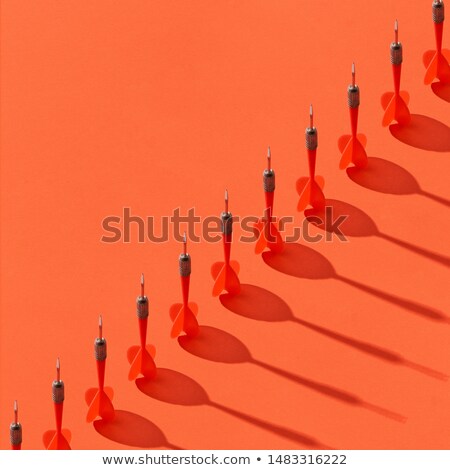 Stock fotó: Diagonal Line Of Darts With Shadows