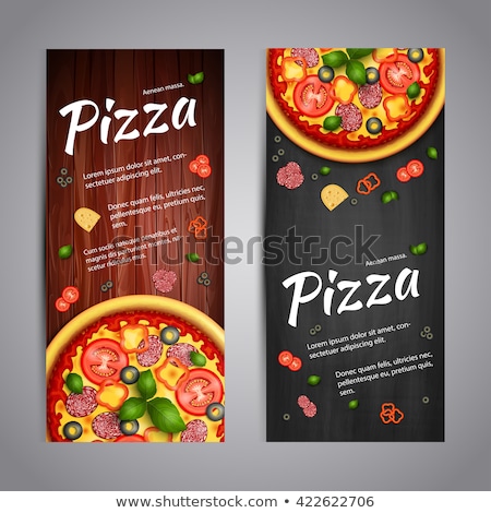 ストックフォト: Pizza Italian Recipes Restaurant Banner Vector