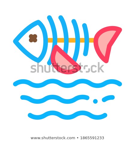 Foto stock: Death Of Fish In Water Icon Vector Outline Illustration