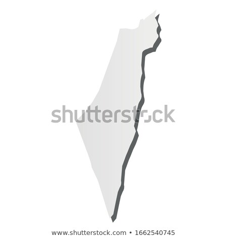 Stock fotó: Israel Country Map Simple Black Silhouette On Gray