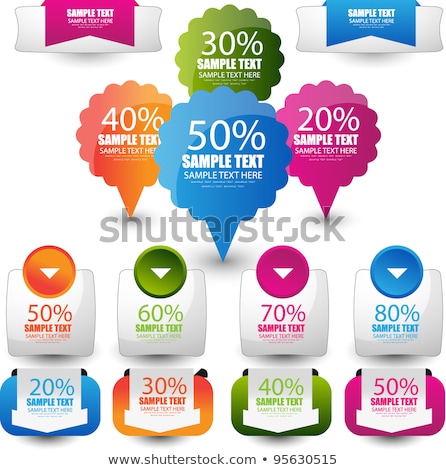 Brightly Colored Glossy Web Elements Sale Tag Stickers [[stock_photo]] © muhammedbinzain