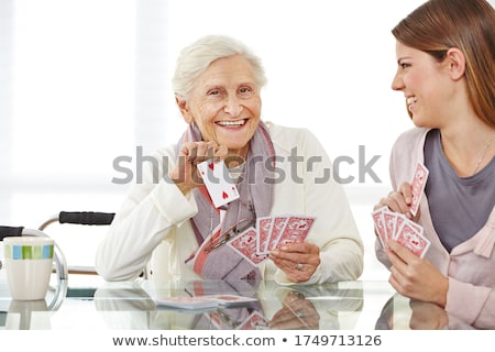 Foto stock: Worker With Playing Cards