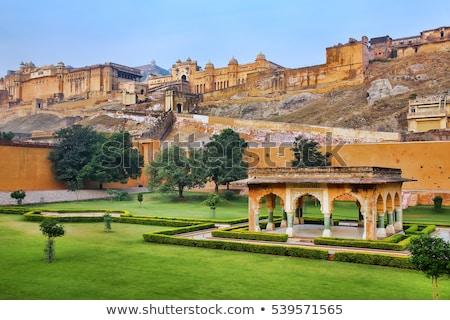 Stock fotó: Gardens In Amber Fort Near Jaipur