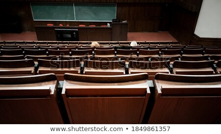 Zdjęcia stock: Microphone On Stage Facing Empty Auditorium Seats