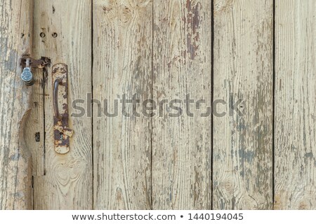 Сток-фото: The Old Ugly Rusty Latch On Wooden Door