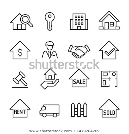 Foto stock: Real Estate Transaction Line Icon