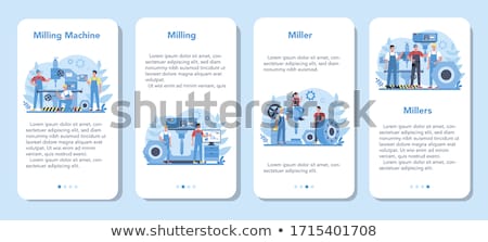 Stockfoto: Worker And Milling Machine