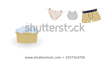 Stock photo: Woman Panties And Man Underwear On Clothesline