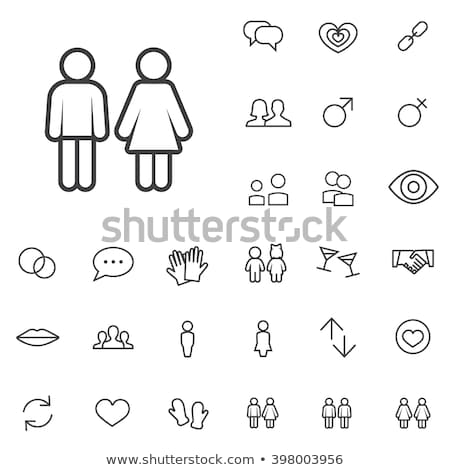 Zdjęcia stock: Set Of Gay Couples Icons On White