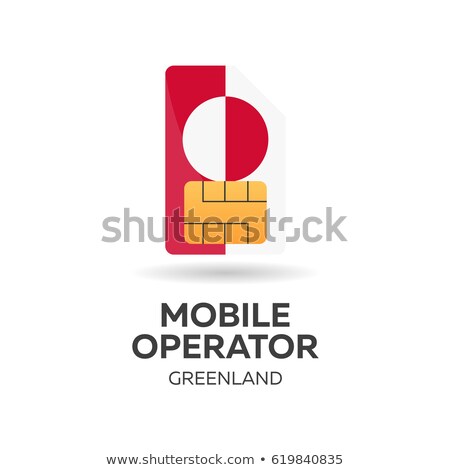 Сток-фото: Greenland Mobile Operator Sim Card With Flag Vector Illustration