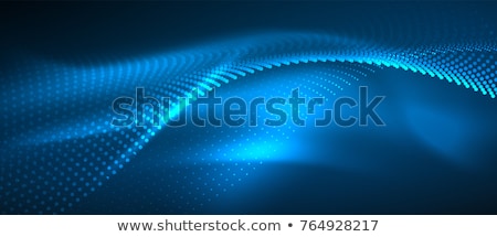 Foto stock: Particle Dots Blue Background Vector Illustration