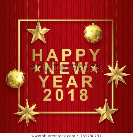 Stock fotó: Vector Happy New Year 2018 Illustration With Shiny Golden Glittered Typography Design And Ornamental