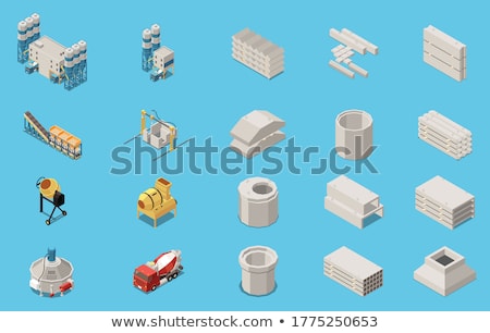 Zdjęcia stock: Tower Crane With Container Isometric 3d Element