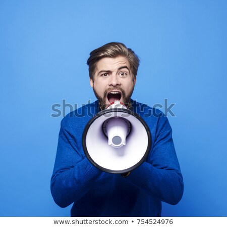 Stock fotó: Mouth Screaming Into A Megaphone