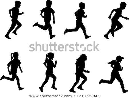 Set Of Children Running Foto stock © Bokica