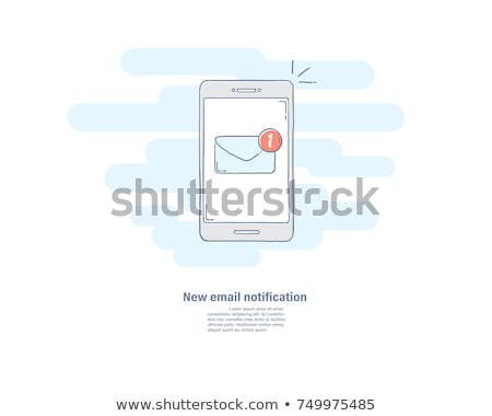 Foto stock: New Email On Mobile Phone Hand Drawn Outline Doodle Icon