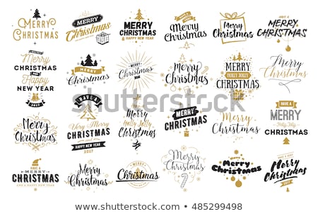 Stock fotó: Merry Christmas Celebration Cards Set Vector