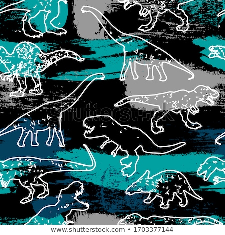 Stockfoto: A Dinosaur Seamless Pattern