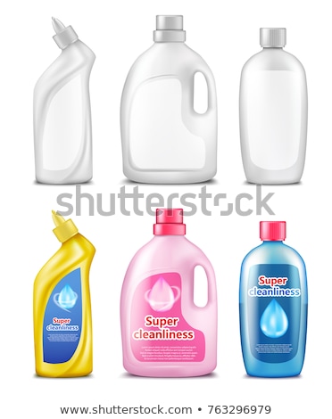 Stockfoto: Blank White Bleach Plastic Bottle With Cap Vector