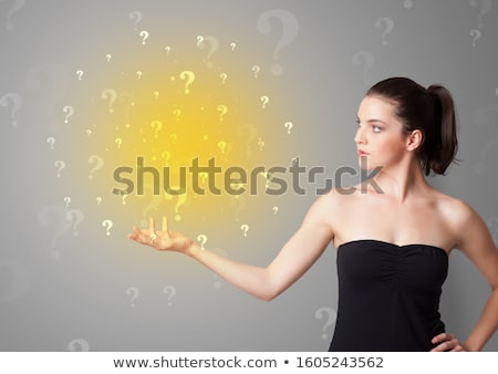 [[stock_photo]]: Person Presenting Something With Question Sign Concept