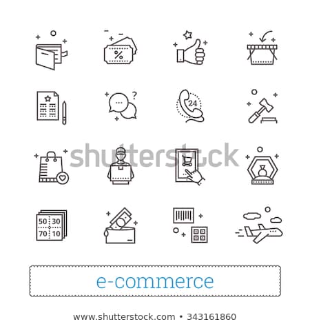 Stock foto: Auction Buying And Selling Goods Icons Set Vector