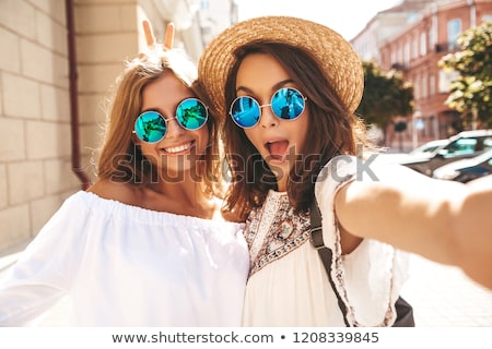 Foto stock: Two Beautiful Woman In Chic Dresses