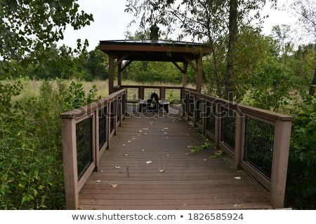 [[stock_photo]]: Wooden Path Leading To Gazebo