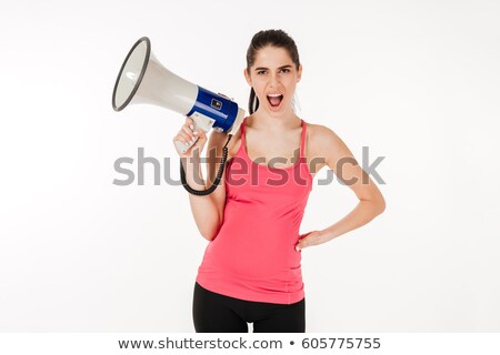 Stock photo: Pregnant Woman With Megaphone