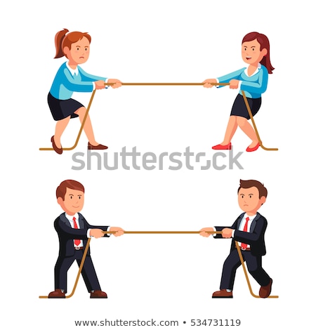 Stock photo: Two Competitors Pulling A Rope