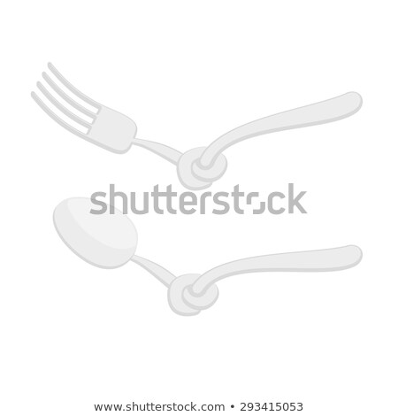 Foto stock: Fork Knotted Isolated Cutlery For Dieting In White Background