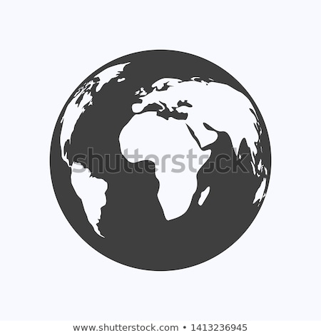 Foto d'archivio: Globe Icon Flat Cartoon Style Isolated On White Background Vector Illustration