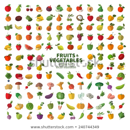 Stock photo: Preserved Fruit And Vegetables Set Vector Icons